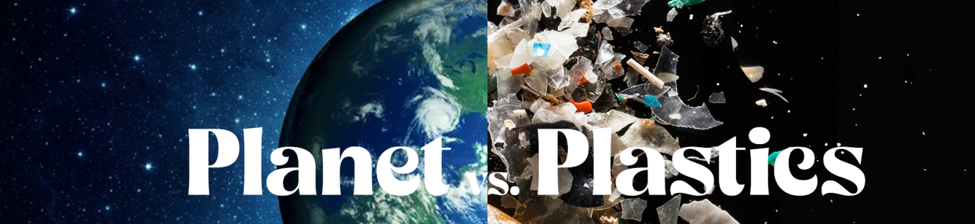 Image of the 2024 Earth Day graphic from EARTHDAY.ORG feature a half view of the globe and the other half plastic waste with the words Plant vs. Plastics, as well as the Earth Day logo and URL EARTHDAY.ORG. 